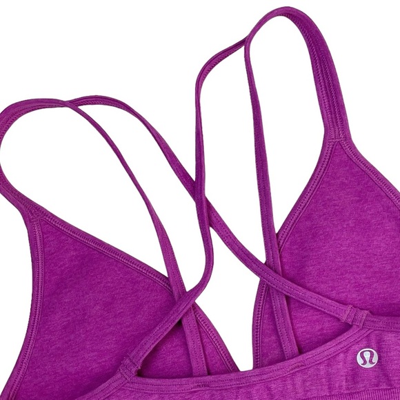 lululemon athletica Seamless Plunge Bra Heathered Ultra Violet Sz 8 - Picture 9 of 11